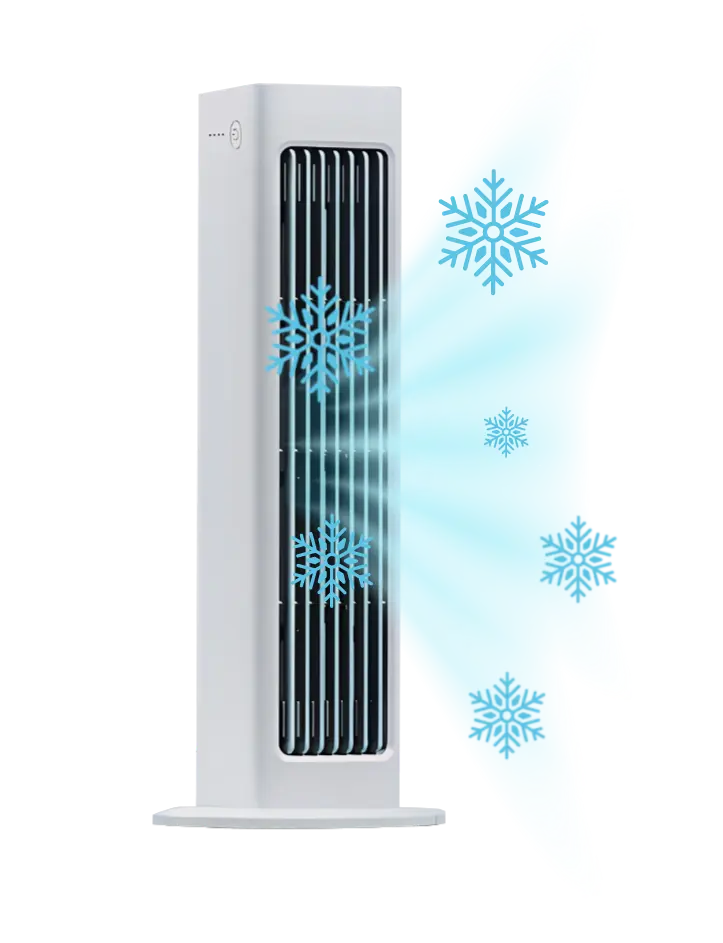 Qinux BreezaMax bladeless portable fan front view